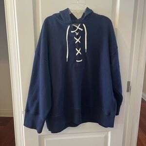 Polo by Ralph Lauren Navy Lace-Up Hoodie Size XS/S